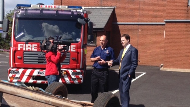 Deputy Prime Minister Nick Clegg visits Devon & Somerset Fire & Rescue Service in Taunton