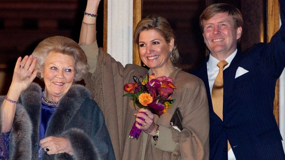 Queen Beatrix, Prince Willem-Alexander and Princess Maxima of The Netherlands