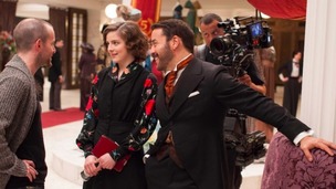 Jeremy Piven and Aisling Loftus on the set of the second series of Mr Selfridge