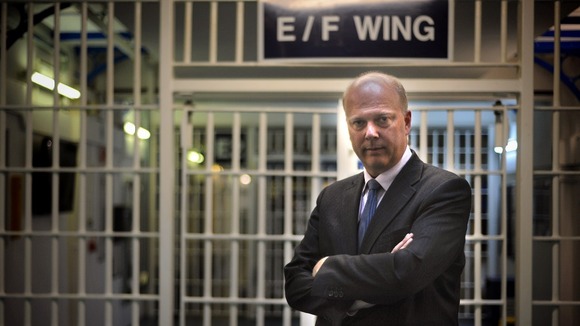 Justice Secretary Chris Grayling during a visit to Pentonville Prison in north London