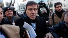 Spanish doctor Eufemiano Fuentes is surrounded by media as he enters a courthouse in Madrid
