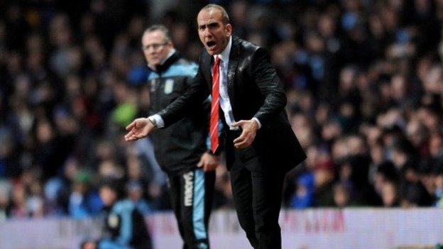 Sunderland manager Paolo Di Canio (right) on the touchline with Aston Villa manager Paul Lambert