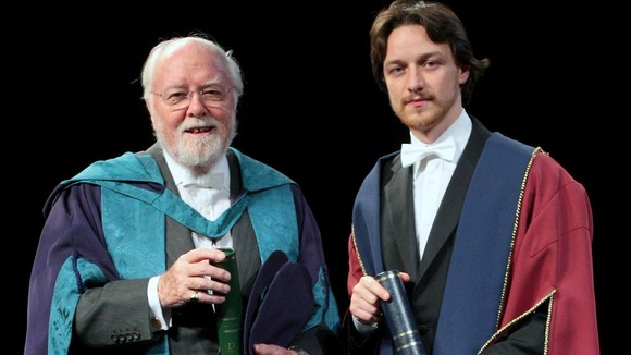 Lord Richard Attenborough (left) with James McAvoy