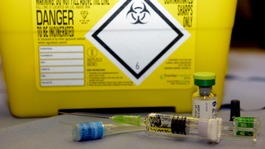 A measles vaccination kit