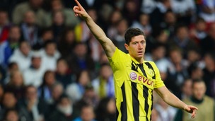 Borussia Dortmund forward Robert Lewandowski led the line in Madrid