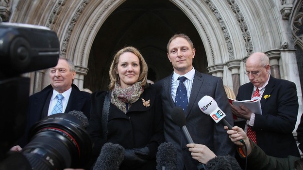 Sally and Danny Nightingale leave the High Court in London after winning his appeal in March 2013