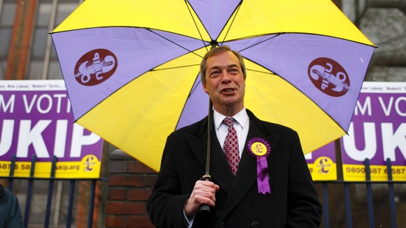 UKIP leader Nigel Farage on the campaign trail