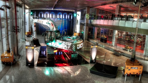 Behind the glass in the reception is the millionth machine.