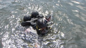 Norfolk Fire Service diving team at work
