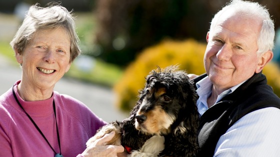 Dementia sufferer Gill Stoneham, pictured with her husband Bernard, uses the Mindme GPS locator.