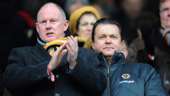 Wolverhampton Wanderers' chairman Steve Morgan and board member Jez Moxey