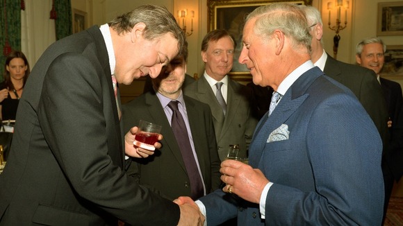 The Prince of Wales meeting Stephen Fry