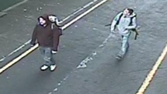 CCTV image of two men after Sheffield city centre fire