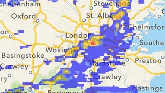Rainfall radar for 1pm