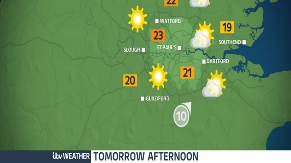 The outlook for tomorrow afternoon