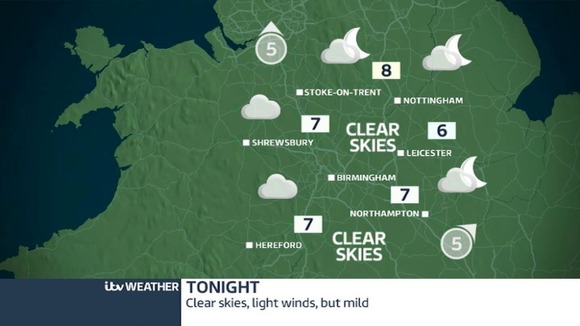Sunday night's weather
