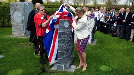 The Countess of Wessex unveils a memorial in honour of the Bevin Boys