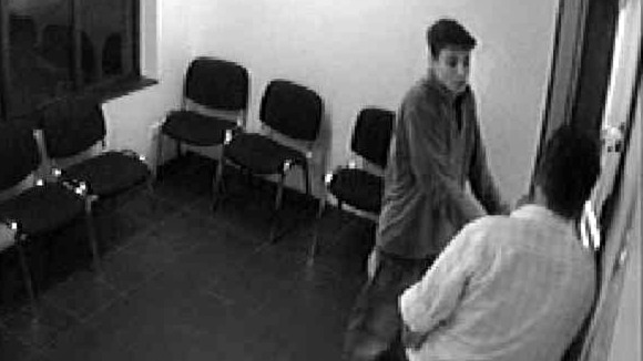 CCTV showing Luke inside Hawk Express taxi rank on Friday 12 May 2006