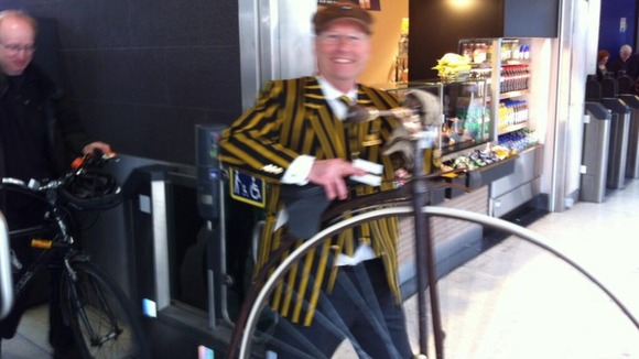 Penny Farthing cyclist