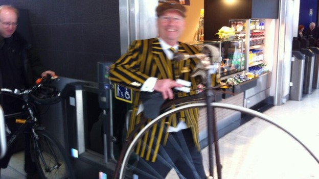 Penny Farthing cyclist
