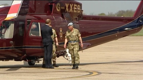 Prince Charles arrives at Wattisham Airfield in Suffolk