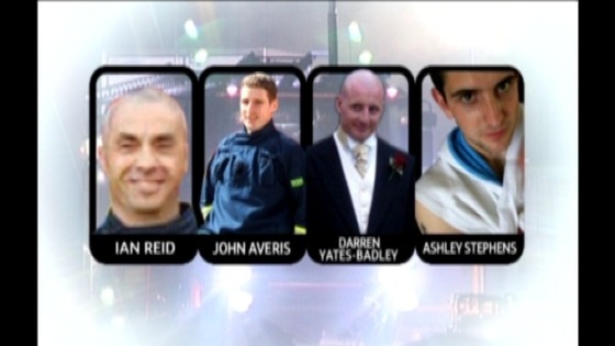 Four Warwickshire firefighters who died in November 2007