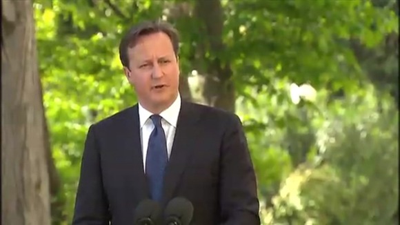 David Cameron speaking in Sochi