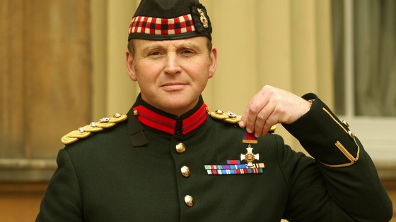 Colonel Edward Fenton after he received his Distinguished Service Order medal for Services in Afghanistan from the Prince of Wales.