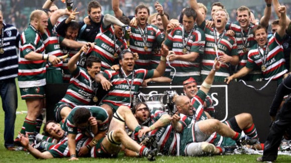 Leicester Tigers celebrate their victory during the Guinness Premiership Final at Twickenham, London.