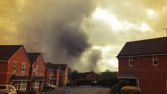 Picture taken by resident close to scen of Derbyshire fire