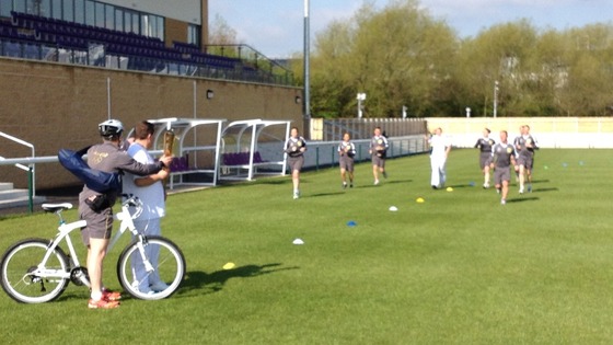  The torch arrives at Loughborough University this morning. It's just a test event so there is no flame yet. 