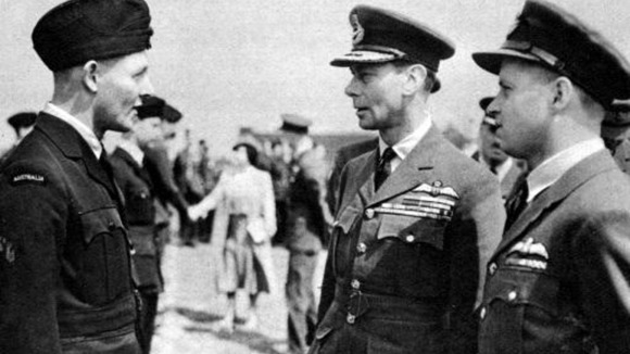 The King and Queen meet allied airmen who breached the Mohne and Eder Dams
