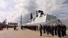 HMS Dragon and crew at Portsmouth