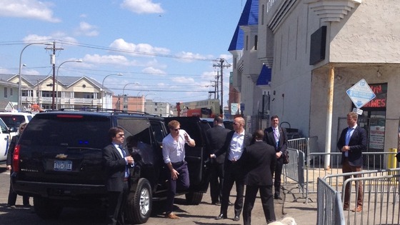 Prince Harry steps out of his car at Jersey Shore in New Jersey, US