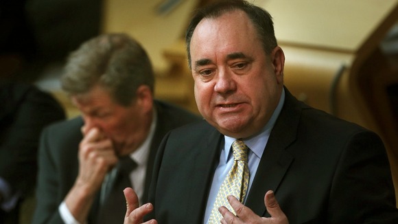 Alex Salmond speaking in the Scottish parliament