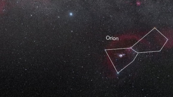 The ribbon (which cannot be seen in this picture) is in the bottom half of the Orion constellation.