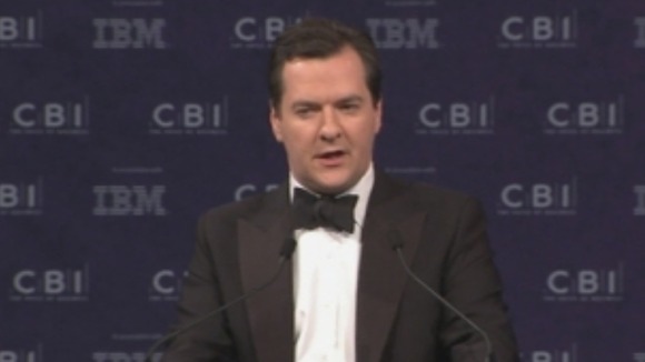 Chancellor George Osborne pictured at the CBI annual dinner.