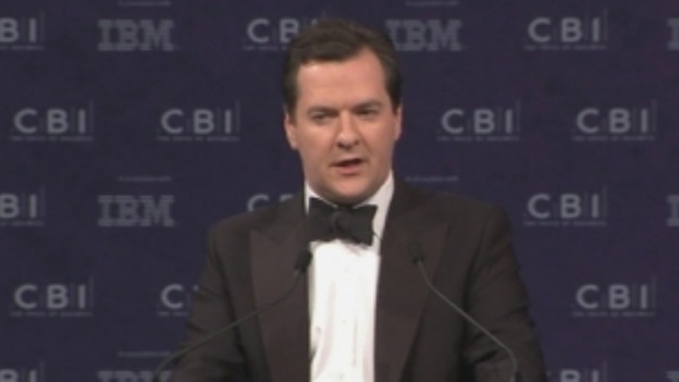 Chancellor George Osborne pictured at the CBI annual dinner.