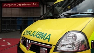 File photo of an ambulance outside the entrance to a hospital Accident & Emergency.