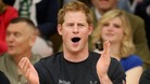 Prince Harry watches a seated volleyball exhibition match during the Warrior Games