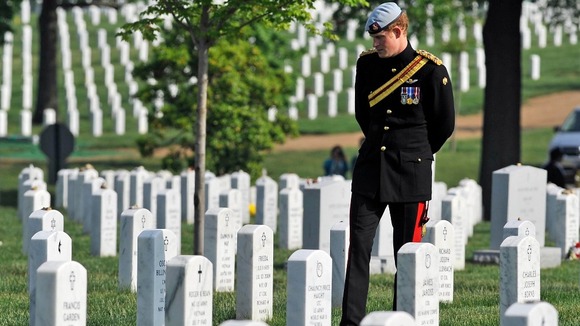 Prince Harry during his visit to the Arlington National Cemetery in Virginia