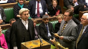 The result of the vote is announced in the House of Commons