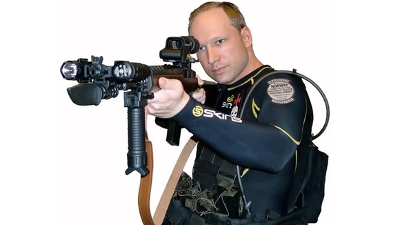 Anders Breivik posing as a policeman
