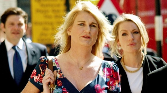 Sally Bercow arrives at the High Court.