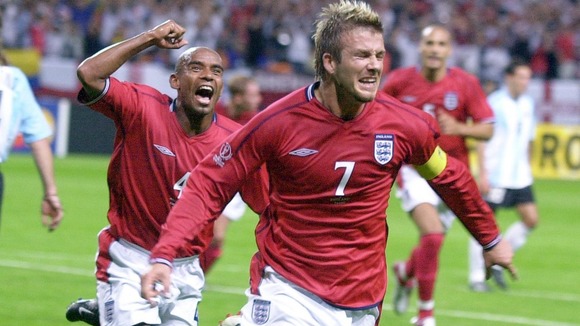 Beckham's spot-kick secured England an famous win against Argentina
