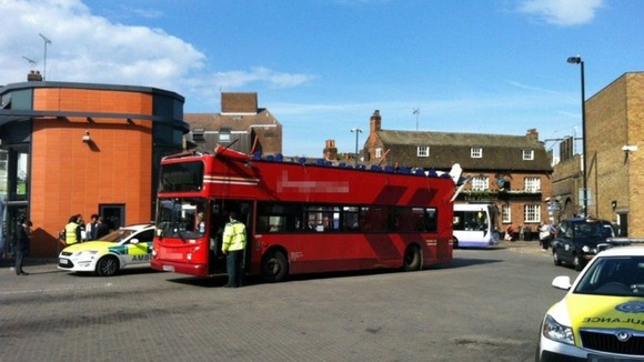 Top of bus torn off after bus crashed into bridge in Chelmsford