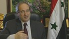 Faisal Mekdad, Syria's deputy foreign minister speaking to ITV News in Damascus today.