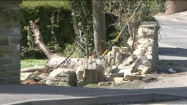 Car crashed into a garden wall in Billericay