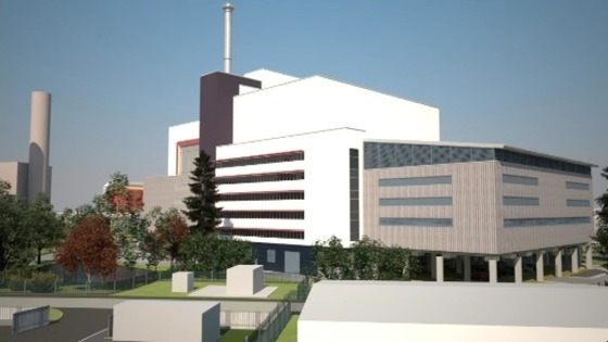 Artist Impression of incinerator at King's Lynn in West Norfolk