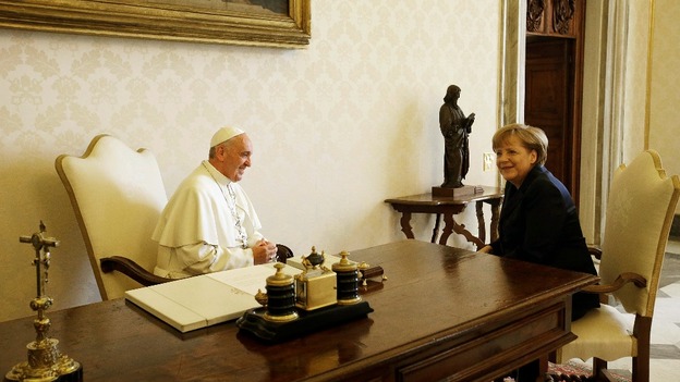 The German Chancellor attended a private audience with the Pope